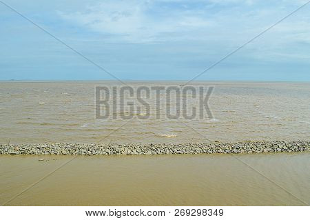 Close Up Sea In Bangpakong, Chachoengsao, Thailand