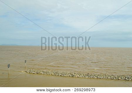 Close Up Sea In Bangpakong, Chachoengsao, Thailand