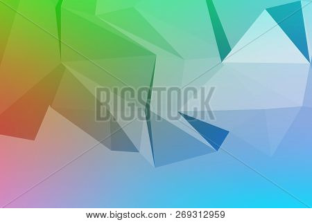 Vector Art Of Faceted 3d Crystal Colorful Shapes, Banners. Horizontal Crystal Banners, Faceted Color