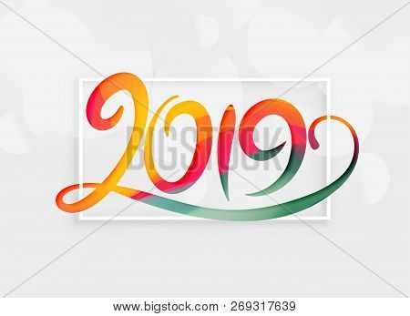Creative 2019 Lettering In Colorful Style Vector Illustration