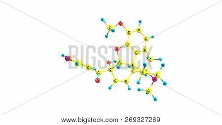 Nicocodeine Molecular Structure Isolated On White