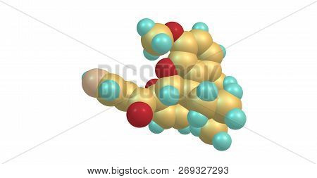 Nicocodeine Molecular Structure Isolated On White