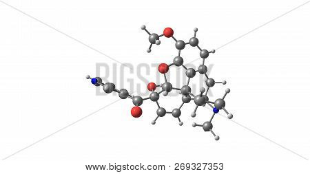 Nicocodeine Molecular Structure Isolated On White