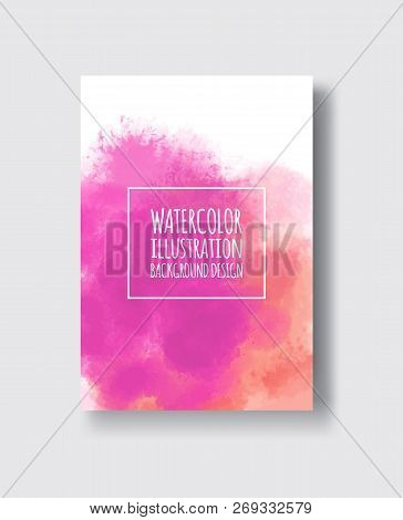 Watercolor Poudre, Pink, Fuchsia Color Design Banner. Vector Illustration