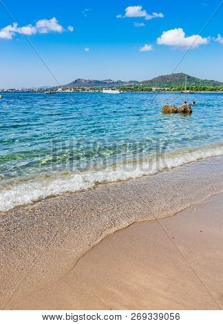 Beautiful Beach Cala Sa Marjal, Es Ribells At The Seaside Of Son Servera On Majorca Island, Spain