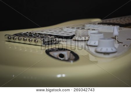 Rock Music Concept, Solo Electric Lead Guitar With Bridge, Strings, Volume And Tone Controls, Pickup