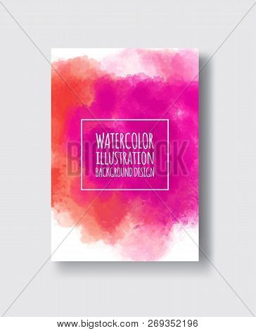 Watercolor Poudre, Pink, Fuchsia Color Design Banner. Vector Illustration