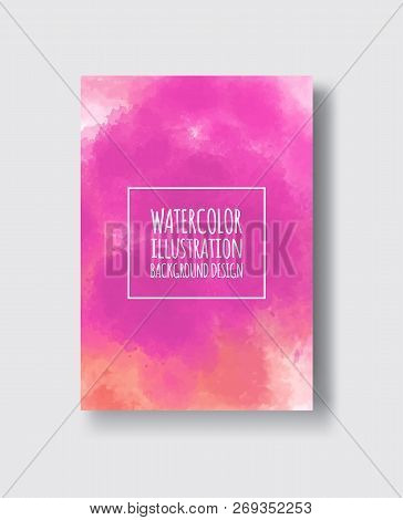 Watercolor Poudre, Pink, Fuchsia Color Design Banner. Vector Illustration