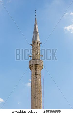 Tirana, Albania- 01 July 2014: Hadji Ethem Bey Mosque, 18th-century Mosque Located In The Center Of 