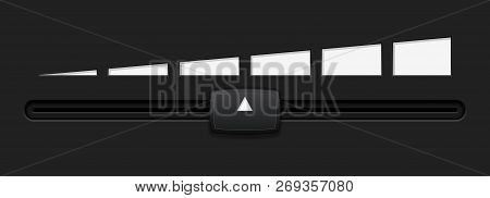 Car Dashboard Elements With Level Slider. For Intensity Of Air Blowing. Vector 3d Illustration