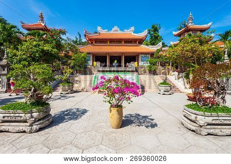 Long Son Pagoda Or Chua Long Son Is A Buddhist Temple In The City Of Nha Trang In South Vietnam