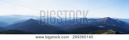 Great Panoramic View Of Ukraine Carpathian Mountains