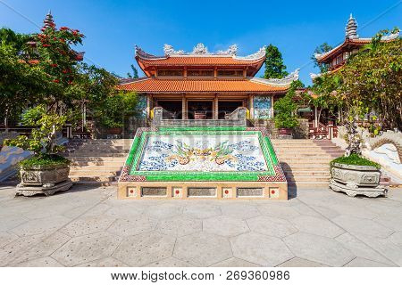 Long Son Pagoda Or Chua Long Son Is A Buddhist Temple In The City Of Nha Trang In South Vietnam
