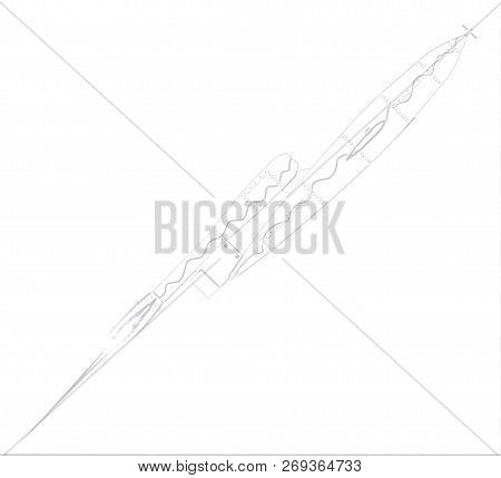 V1 German World War 2 Rocket Launch Sketch