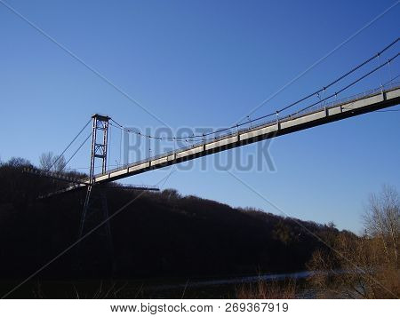 Bottom View Of The Cable-stayed Bridge Over The Teteriv River