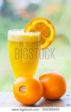 Lulo Juice A Traditional Colombian Exotic Fruit (solanum Quitoense)