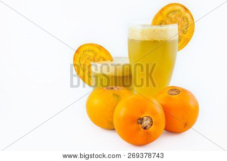 Lulo Juice A Traditional Colombian Exotic Fruit (solanum Quitoense)