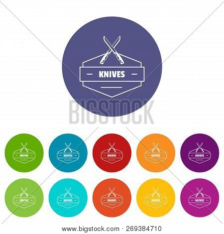Knive Icons Color Set For Any Web Design On White Background