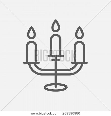 Candelabrum Icon Line Symbol. Isolated  Illustration Of Candelabrum Icon Sign Concept For Your Web S