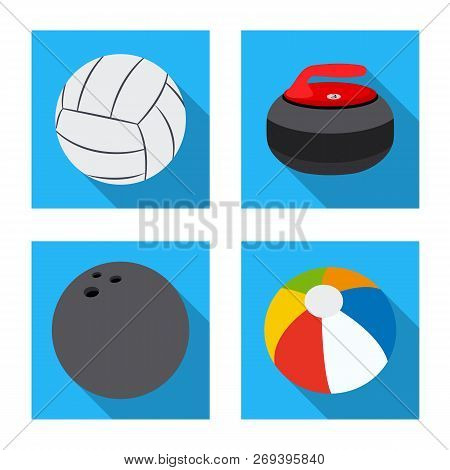 Vector Design Of Sport And Ball Sign. Collection Of Sport And Athletic Vector Icon For Stock.