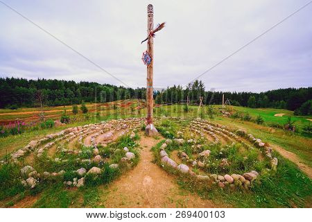 Slavic Pagan Temple In Sarande. Zanevsky Urban Settlement, Vsevolozhsky District, Leningrad Region