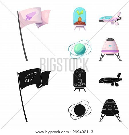 Isolated Object Of Mars And Space Logo. Collection Of Mars And Planet Vector Icon For Stock.