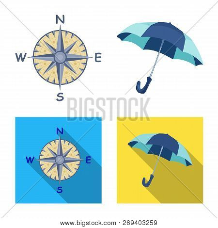 Vector Illustration Of Weather And Climate Sign. Set Of Weather And Cloud Stock Vector Illustration.