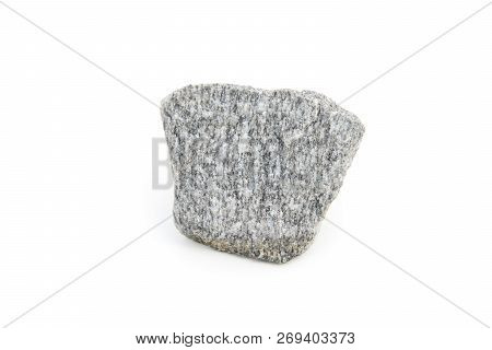 Close Up Of Syenite Stone Isolated Over White Background