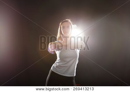 Hip-hop, Jazz-funk, Tecktonik, Waacking, Trance And Street Dances Concept - Young Woman Dancing Jazz