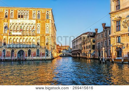 Ca Foscari University Of Venice And A Bridge Over A Channel Nea