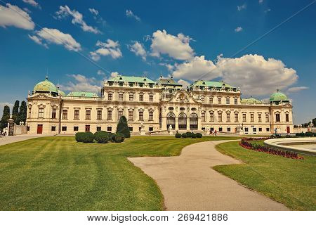 Vienna, Austria, July 2018. View Of The Upper Belvedere Royal Palace In Vienna, Austria.
