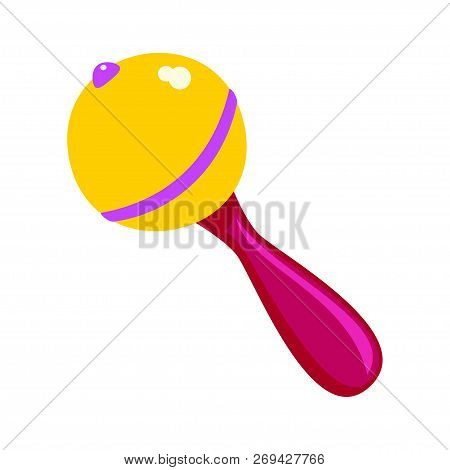 A Toy For A Child Is A Rattle For A Girl, A Pink Toy. Vector Illustration. Eps 10.