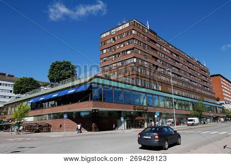 Sodertalje, Sweden - June 27, 2017: Exterior View Of The Building Hosting The Department Store Kring
