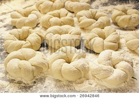 Bagels levantando crus