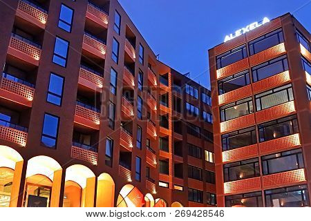 Tallinn, Estonia - August 30, 2018: Modern Architecture Of Metropol Hotel In Rotermann Quarter In Th