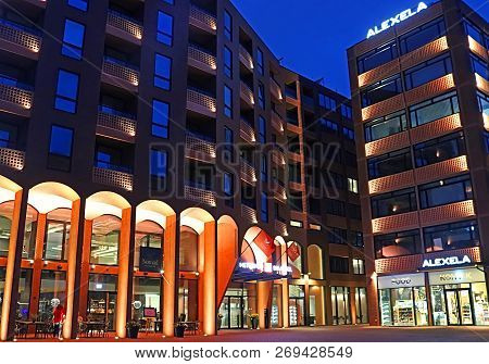 Tallinn, Estonia - August 30, 2018: Modern Architecture Of Metropol Hotel In Rotermann Quarter In Th