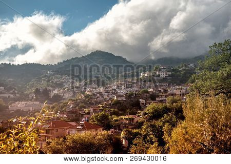 View Of Agros Village. Limassol District Cyprus.