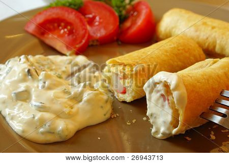 Bastoncini di granchio in pasticceria francese