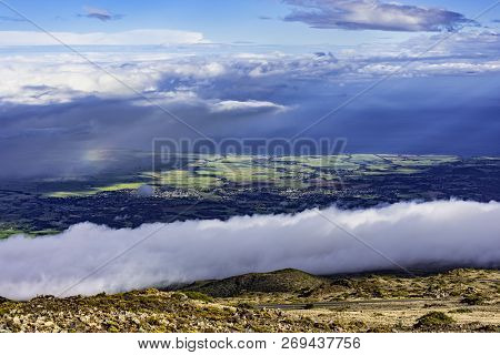View Of Upcountry Maui From Haleakala Crater In Haleakala National Park Maui Hawaii Usa In The Morni