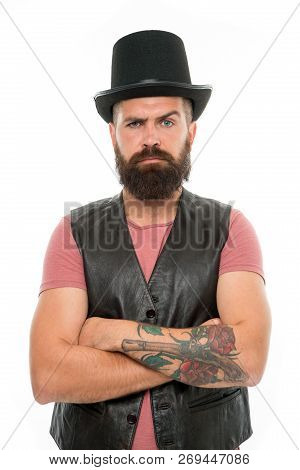 Fun With Illusionist. Want Some Magic Trick. Illusionist Trick Performance Concept. Circus Magic Tri