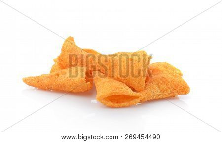 A Corn Chip Isolated On White Background