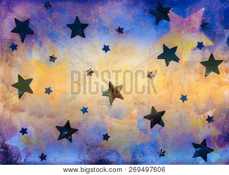 Blue And Yellow Background With Stars