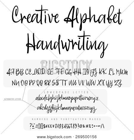 Modern Calligraphy Vintage Handwritten Vector Font For Lettering.trendy Retro Calligraphy Script.