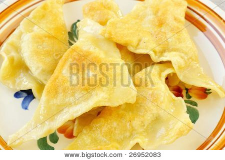 Smažený Kreplach (židovská ravioli)