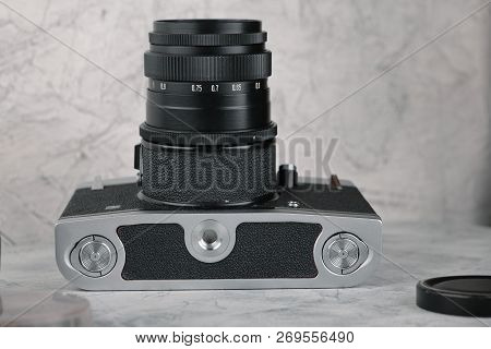 Moscow, Russia, April 17, 2017. The Old Soviet Medium Format Slr Camera Kiev-6c, Released1982.