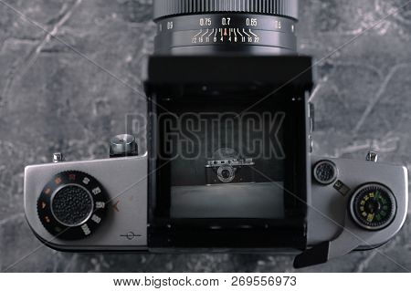 Moscow, Russia, April 13, 2017. The Old Soviet Medium Format Slr Camera Kiev-6c, Released1983.