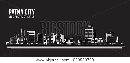 Cityscape Building Line Art Vector Illustration Design - Patna City
