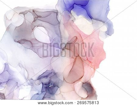 Alcohol Ink Sea Texture. Fluid Ink Abstract Background. Art For Design