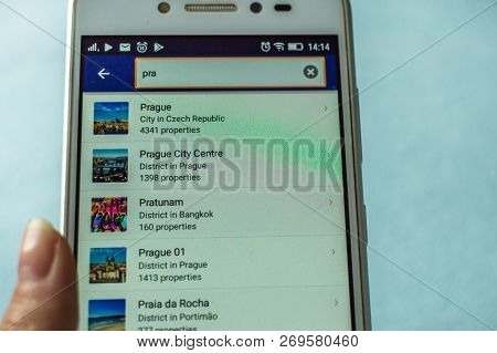 Minsk, Belarus - November 13, 2018: The Home Page Of The Internet Booking Of Hotels Booking.com On T