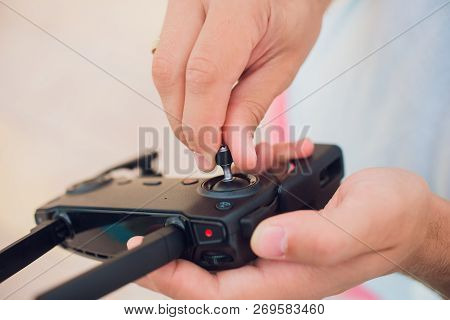 Remote Control Drone Hobby Leisure Entertainment Technology Innovation Concept. Installation Of The 